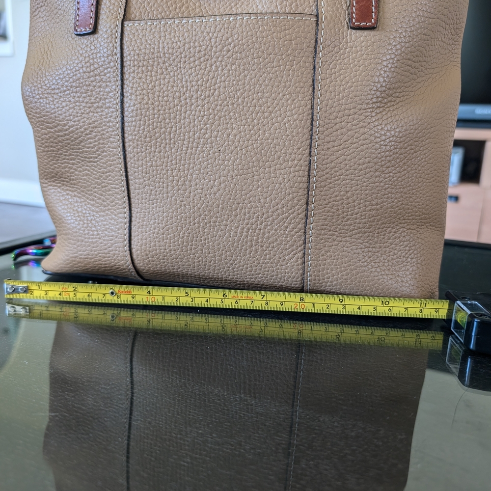 Dooney & Bourke Beige and Brown Leather Tote - Picture 4 of 7